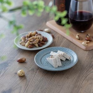 Platos Redondos Planos de Cerámica, Estilo Wabi-Sabi, con Esmalte Celadón y Diseño de Plantas, 110 plateados - Product Image 4