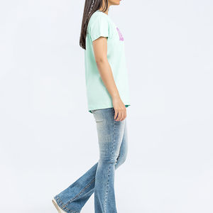 T-shirt Streetwear 100% Coton pour Femme à Prix Abordable, Crop Top Personnalisable avec Logo, Manches Courtes, Qualité Supérieure, T-shirts Vierge pour Femme - Product Image 4