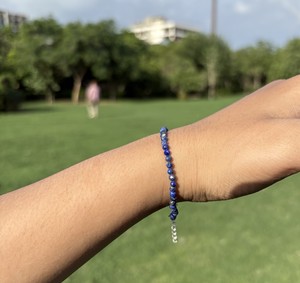 Premium Lapis Lazuli Micro Faceted <b>Beaded</b> <b>Bracelet</b> 925 Sterling Silver Adjustable Blue Gemstone <b>Bracelet</b> Factory Wholesale - Product Image 5