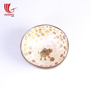 Tazón de Coco con Mosaico de Nácar, Tazón de Cáscara de Coco Orgánico con Incrustaciones de Mosaico de Nácar, Decoración del Hogar, Utensilios de Cocina - Product Image 4