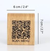 Support de menu en bois gravé avec code QR personnalisé SON TRA CRAFT, support de table moderne rectangulaire en bois naturel antique