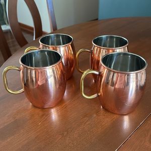 Juego de tazas de cobre para servir, tazas para bebidas estilo fiesta campesina, tazas para cócteles hechas a mano, acabado premium y duradero - Product Image 5