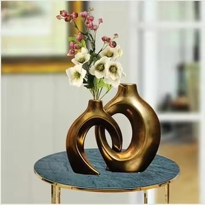 Elegante Florero Metálico Decorativo para Mesa, Centro de Mesa para Sala de Estar, Comedor, Bodas, Decoración Floral - Product Image 1