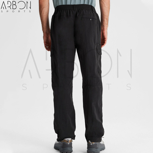Pantalon cargo en coton léger, coupe ample, couleur noire, design unique, style streetwear décontracté, nouveau produit, avec logo personnalisé, fournisseur fiable. - Product Image 3