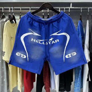 กางเกงขาสั้นผู้ชายทรงฮิปฮอป รุ่น Hell Star ลุคทำสีซีดขาดๆ แต่งเชือกผูกเอว ผ้าวูล ทรงครอป รุ่นซัมเมอร์ 2026 เอวยางยืด ปักลาย 3 มิติ ระบายอากาศได้ดี - Product Image 4