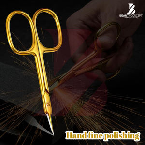 Produit tendance de couleur dorée, outil de soin personnel, ciseaux à cuticules pour couper les peaux mortes, lame droite et tranchante, personnalisation possible. - Product Image 3