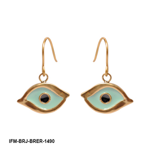 Pendientes Colgantes Hechos a Mano Estilo Bohemia con Ojo de Turquesa y Esmalte de Latón, Joyería Talismán del Éxito Resistente al Deslustre para Mujer, Regalo - Product Image 1
