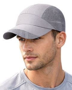 Men Light Grey Mesh Panel Sports <b>Cap</b> Breathable Lightweight Adjustable Summer Running Training Outdoor Baseball Hat For Men Use - Product Image 1