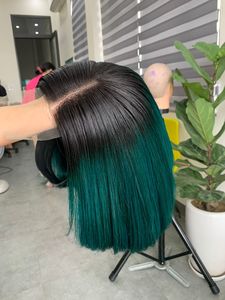 วิกผมตรงนุ่มลื่นทำจากเส้นผมคนผมสั้นลูกไม้บาง HD แบบดิบจากเวียดนามปลายทู่ - Product Image 4