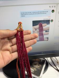 Perles rondes en rubis rouge de 20 mm, perles en vrac pour la fabrication de bracelets, perles teintées arc-en-ciel - Product Image 6