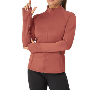Veste de moto pour femme Power Fit, unie, automne, fermeture éclair intégrale, respirante, séchage rapide, pour entraînement, gym, course à pied, yoga, fitness - Product Image 5