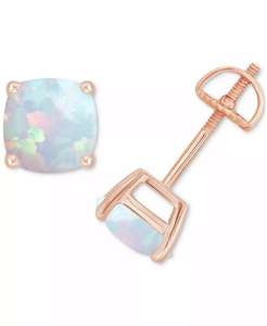 Orecchini a vite opale coltivati in laboratorio (3/4 ct. T. w.) in argento Sterling | Macacy's - Product Image 3