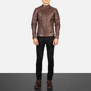 Veste en cuir pour homme personnalisée avec étiquette privée, couleurs personnalisées, impression simple et broderie. - Product Image 5