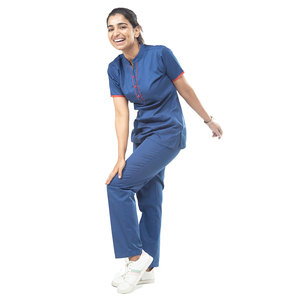 Uniforme de Trabajo para Mujeres, Blusa Médica de Manga Corta con Cuello y Pantalones a Juego, Ropa de Enfermería y Atención Médica, Logotipo Personalizado - Product Image 1