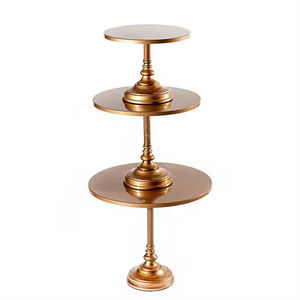 Support à gâteau rond en métal argenté à deux niveaux avec base pour la décoration de mariage, d'anniversaire ou de fête, support à gâteau à un seul niveau - Product Image 6