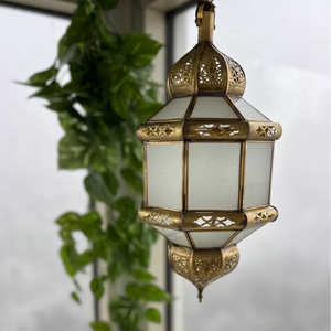 โคมไฟแขวนแบบโมร็อกโก โคมไฟทองเหลืองโบราณ โคมไฟแขวนโลหะวินเทจ โคมไฟตกแต่งสำหรับเดือนรอมฎอน ของตกแต่งบ้านสไตล์อิสลาม - Product Image 3