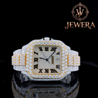 Reloj de Lujo de Acero Inoxidable Plateado de Alta Calidad en Oferta, con Esfera de Cristal y Diamantes Mossinate para la Elegancia Diaria