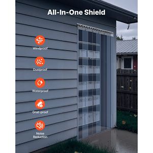 Tenda a Strisce in PVC Trasparente 80 Altezza x 36 Larghezza x 0,08 Spessore, 6 Pezzi, per Porte Industriali di Congelatori e Cella Frigorifera, Superficie Liscia - Product Image 6