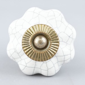 Boutons en céramique effet craquelé blanc, design industriel polyvalent pour tiroirs, armoires, cuisines, commodes, chambres, salles de bain, extérieur et villas - Product Image 3