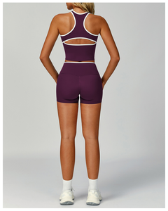 Conjuntos de Ropa Deportiva de Yoga para Mujer, Talla XXL, Alta Calidad, Venta al Por Mayor, Spandex, Sin Mangas, Shorts, Absorbe la Humedad, Ajustado, DDP Supply - Product Image 6