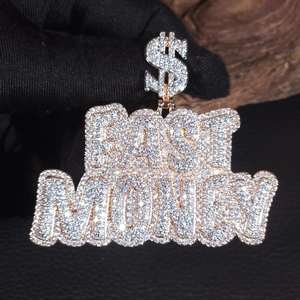 Pendentif personnalisé en lettres CONCEPTION VVS Moissanite, en argent sterling 925, style Hip Hop glacé, bijou plaque nominative, breloque souvenir pour homme - Product Image 3