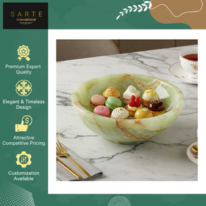 Cuenco de Ónix Verde Hecho a Mano de Excelente Calidad, Suministro a Granel, de Lujo, de Piedra Natural, Resistente al Calor, Desechable, con Diseño Elegante Tallado - Product Image 5