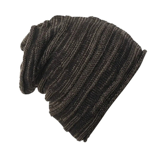 Gorro unisex a rayas, 100% acrílico, gorro de invierno informal de punto, talla adulta 56-58 cm, soporte para la producción de gorros. - Product Image 1