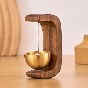 Support de carillon géométrique minimaliste en bois de qualité supérieure |   Cloche musicale décorative faite à la main pour la maison, l'entrée, le bureau ou la table - Product Image 4