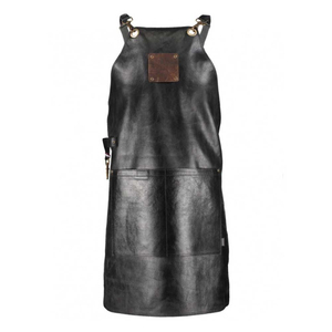 Tabliers en cuir véritable très demandés, sur mesure, vêtements de sécurité, cuir pleine fleur noir, sangles réglables, grandes poches - Product Image 1