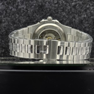 Montre de luxe pour homme 41 mm en acier inoxydable, mouvement mécanique automatique, cadran noir, bracelet intégré 12 mm 16 mm, style affaires et sport - Product Image 4