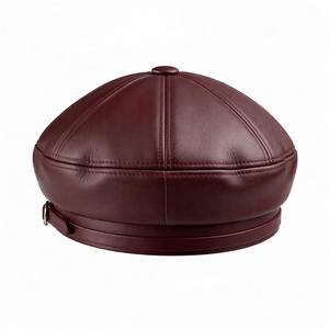 Gorra Newsboy de Cuero Genuino Personalizada – Gorra Plana Retro de Ocho Paneles para Hombre - Product Image 4