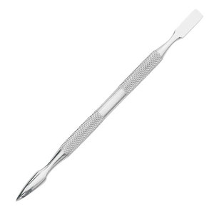 Pousse-cuticules et nettoyeur d'ongles double extrémité en acier inoxydable avec poignée texturée pour manucure et soin des ongles professionnels - Product Image 1