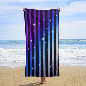 Serviette de plage en coton imprimée réactif, motif tropical personnalisé, conçue pour la plage - Product Image 4