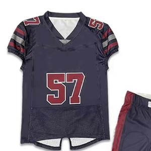 Tenues de football américain sur mesure, professionnelles, grandes tailles, manches courtes, imprimées, respirantes, séchage rapide, ensemble pour adultes - Product Image 5
