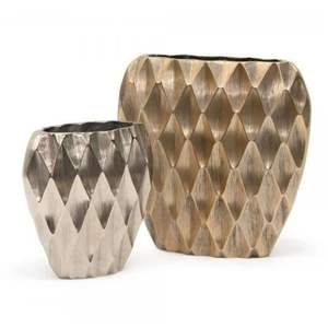 Vase en métal argenté martelé élégant, style industriel, pour décorations florales, mariages, événements, fêtes, hôtels, décoration de table - Product Image 5