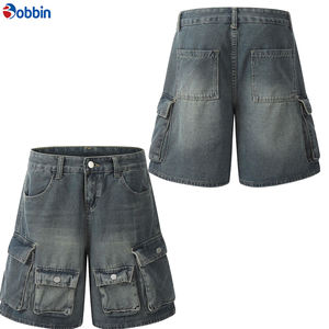 BOBBIN INDUSTRIES Pantalones Cortos de Mezclilla de Alta Calidad para Hombre, Estilo Hip Hop, Streetwear, Verano, con Bolsillos, Tipo Cargo, Holgados - Product Image 4