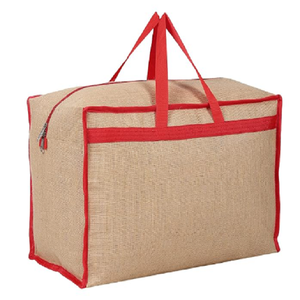 กระเป๋าเก็บของขนาดใหญ่พิเศษ Eco Jute พร้อมหูหิ้ว พับเก็บได้ ใช้จัดระเบียบเสื้อผ้า ผ้าห่ม ผ้านวม สำหรับจัดเก็บของใช้ในบ้าน - Product Image 1