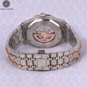 Charm Jewells Montre mécanique de luxe pour homme en acier inoxydable avec accent diamanté, fermoir pliant, bracelet de 20 mm, cadran de 40 mm, date automatique 10 - Product Image 1