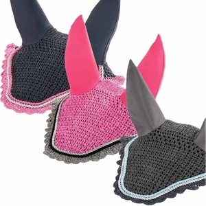 Voile anti-mouches pour cheval de haute qualité, design personnalisé, couleur marron, bonnet d'oreille, produit d'équitation disponible dans tous les designs - Product Image 2
