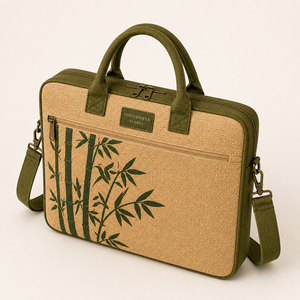 Sac à dos pour ordinateur portable en jute avec fermeture éclair, grande capacité, style professionnel, bandoulière, pochette pour documents, pour l'université, le bureau, les voyages - Product Image 5