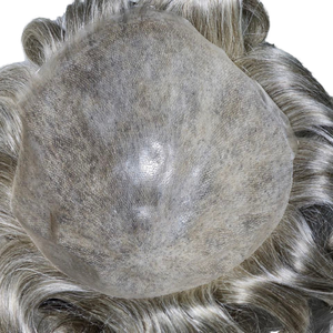 Tupé de piel totalmente polivinílica para hombres con cabello Remy indio Natural estilos de cuerpo de onda profunda reemplazo del sistema de cabello humano Real recto rizado - Product Image 3