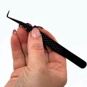 Pince à épiler haute précision pour application d'extensions de cils, antistatique, en acier inoxydable, pour isolation des cils, usage professionnel - Product Image 2