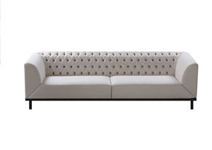 Sofá Esquinero Moderno en Forma de L de 32 BENZ, Tapizado en Cuero PU y Tela, Estructura de Madera Maciza, Patas de Metal, Espuma de PU de Alta Densidad, Sofá Recron - Product Image 6