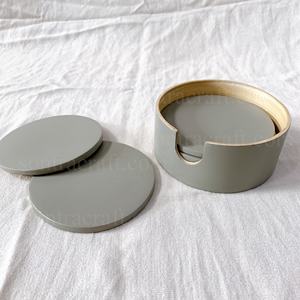 Juego de posavasos de bambú más vendidos, paquete de 4 con taza redonda de madera de bambú no tóxica y soporte, alfombrillas y almohadillas de alta calidad - Product Image 3