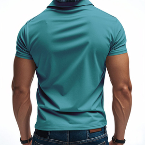 เสื้อโปโลผู้ชายสีพื้นสำหรับฤดูร้อน แขนสั้น ปกติดกระดุม เสื้อยืดลำลอง สตรีทแวร์ เรียบง่าย สั่งทำได้ตามแบบ OEM - Product Image 6