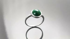 Anillo de malaquita auténtica, plata de ley 925, piedra de protección natural, joyería para mujer, regalo delicado - Product Image 3