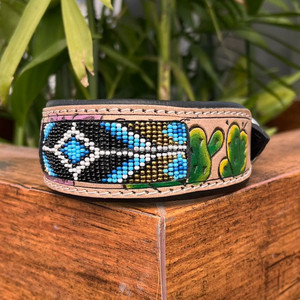 New Premium Heavy Duty Handcrafted Leather Beaded Dog Collars for Training Walking & Running Luxury Cowhide Designer Pet Collars - Product Image 6