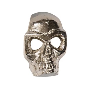 Anneau de serviette vintage en métal creux en forme de crâne, argenté, style gothique, décoration de table pour Halloween - Product Image 1