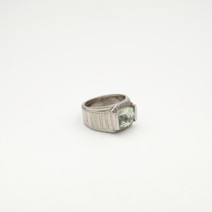 Fashionable <b>Cushion</b> Shape <b>Ring</b> 8x10 Silver 925 Fine Jewellery for Women Elegant Green Amethyst Gemstone - Product Image 2