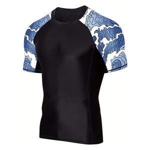 Rashguard de fitness à manches courtes, imprimé par sublimation, dernier design, pour entraînement MMA, pour hommes. - Product Image 1